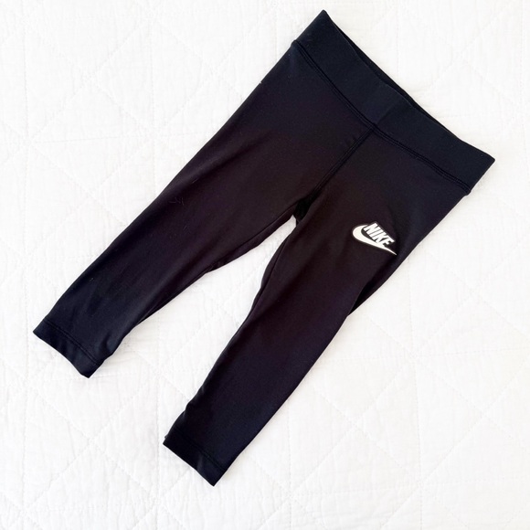 Nike Other - 3T Nike Kids Black Leggings White Swoosh